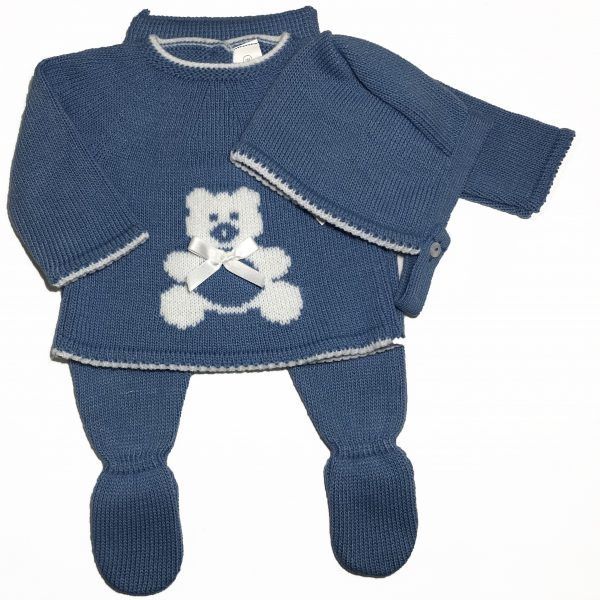 Conjunto 3 piezas Azul Oso- BABY