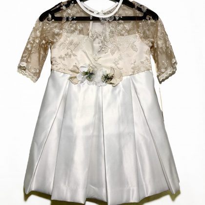 Vestido Comunión con Encaje Beige - Isamar Confecciones
