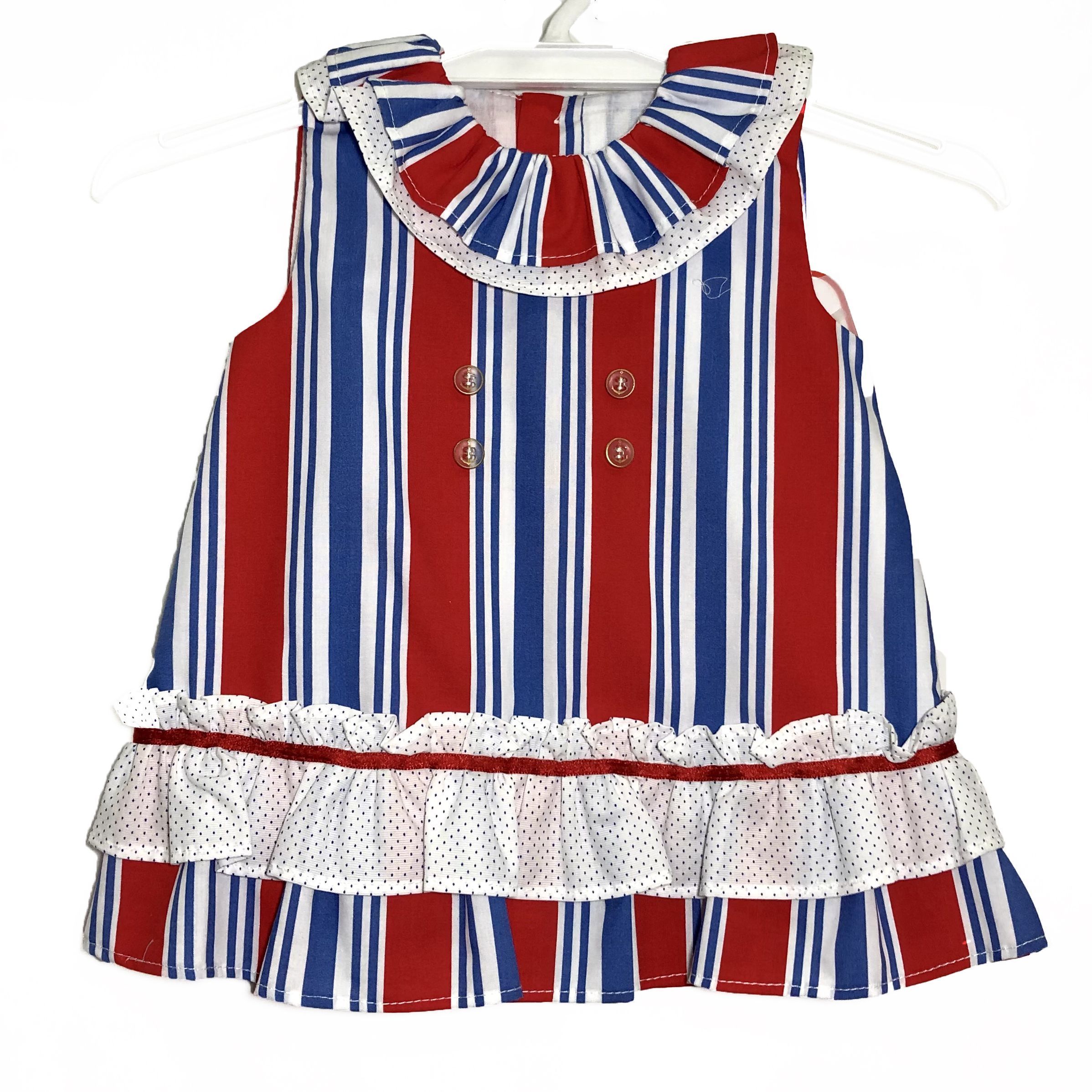 Vestido Rayas Azul y Rojo - Del Sur