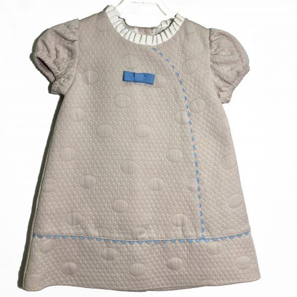 Vestido Beige Lazo Azul - Tony Bambino