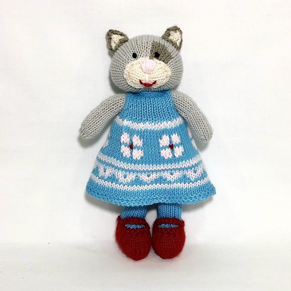 Gatito Vestido Azul - Hecho a mano
