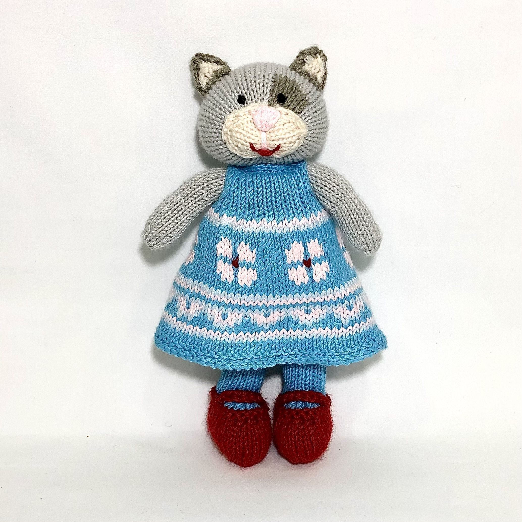 Gatito Vestido Azul - Hecho a mano