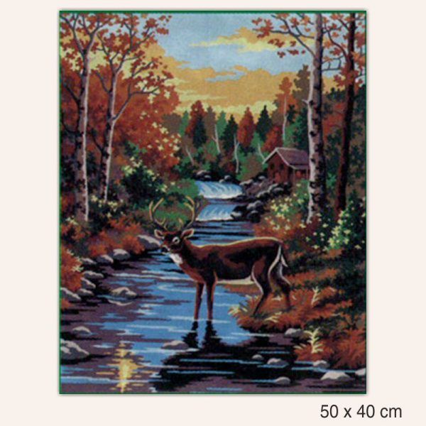 Cuadro Reno en el Río para Punto de Cruz - Collection D'Art