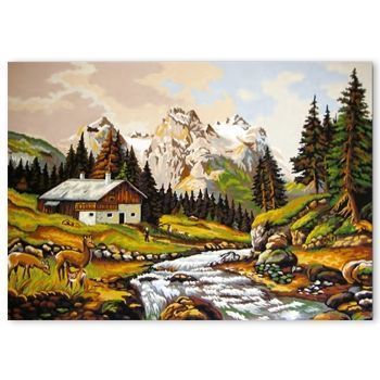 Cuadro Campo y Río para Punto de Cruz - Collection D'Art
