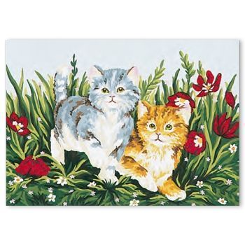 Cuadro Gatos Juguetones para Punto de Cruz - Collection D'Art