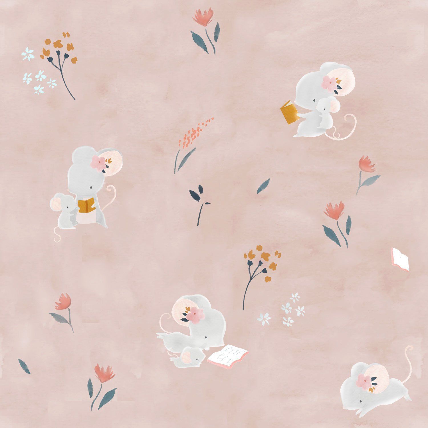 PAW78 Poplin AW Little rat and friends- KATIA