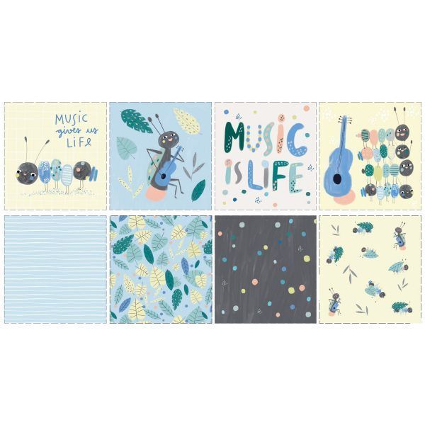 PP10 Poplin Panel AW Ants & Music Panel- KATIA