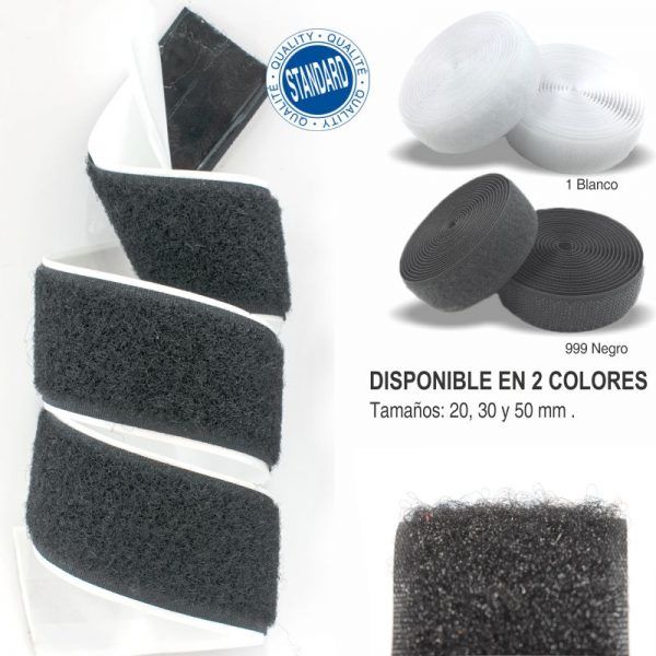 Velcro Adhesivo Hembra Blanco 20 mm