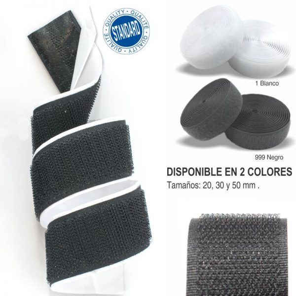 Velcro Adhesivo Macho Blanco 20 mm