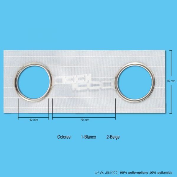 Cinta Para Cortina- Ojal 42 mm
