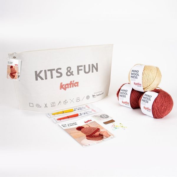 Kit Principiantes Gorro y Cuello a Crochet Vivac - Katia