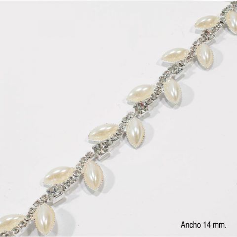 Pasamanería de Cristal y Perlas 14 MM - NADEL