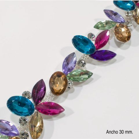 Pasamanería de Cristal Multicolor 30 MM - NADEL