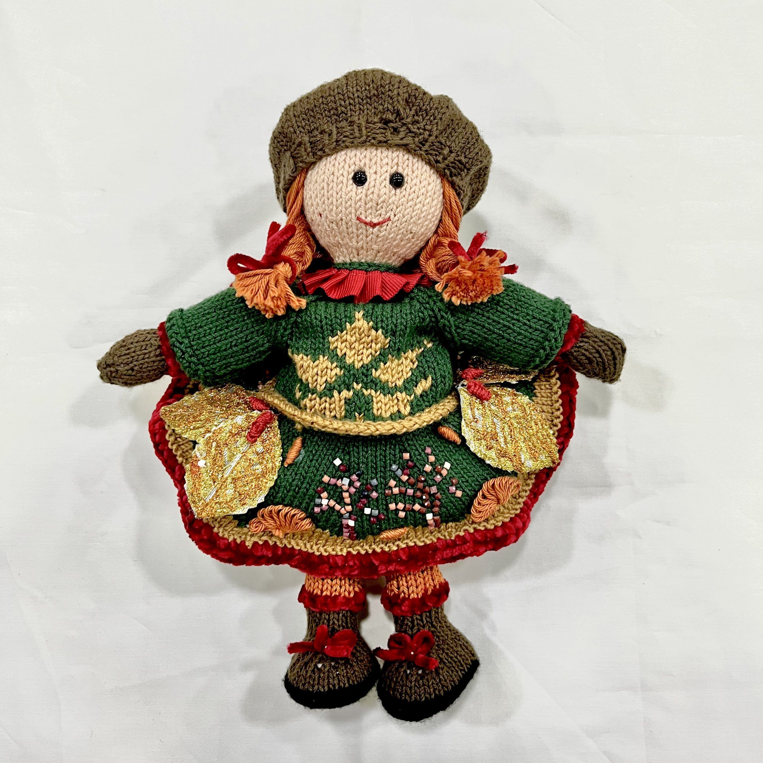 Muñeca Navidad Verde- Hecho a mano