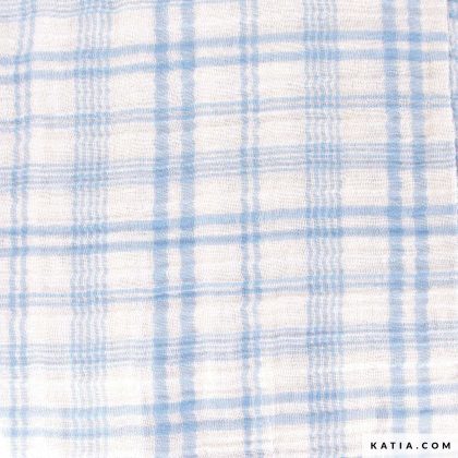 MT9 Mousseline Tartan Sky Blue - Katia