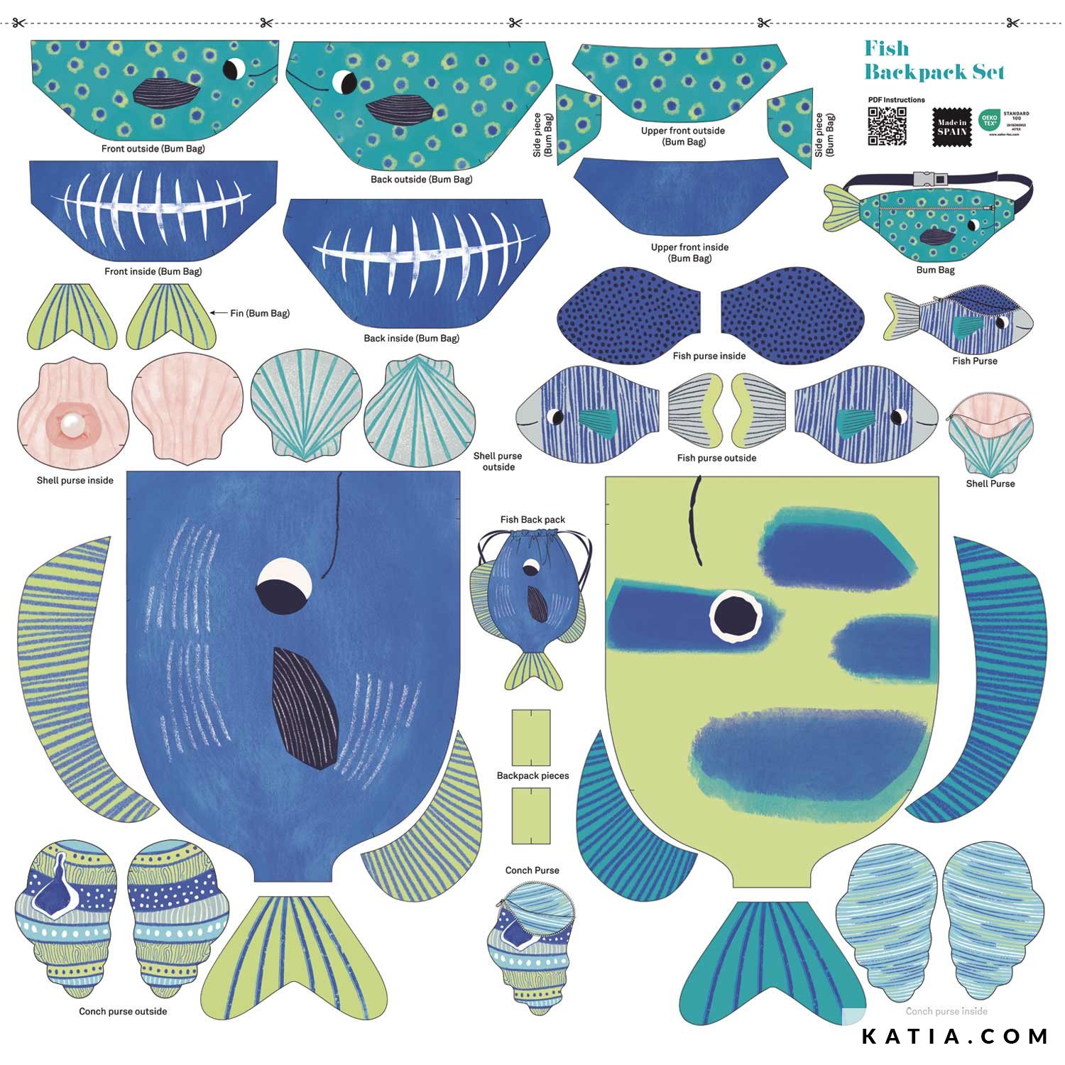 CSP11 Canvas Slim Panel Sea Bag & More - Katia